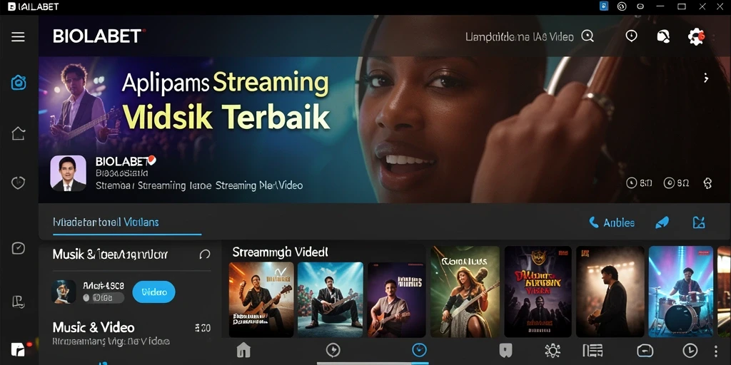 Tampilan antarmuka aplikasi Streaming Video BIOLABET yang user-friendly.