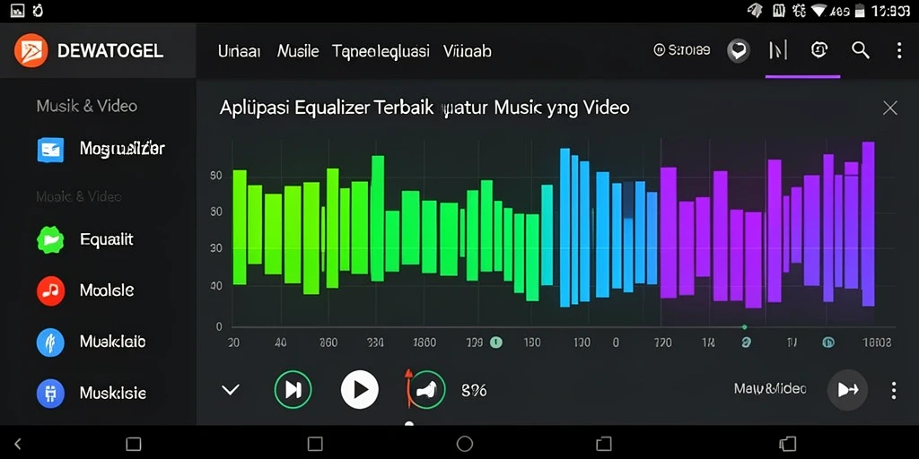 Antarmuka DEWATOGEL yang intuitif untuk mengatur Equalizer musik.