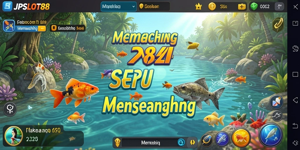 Antarmuka menarik dari game Memancing JPSLOT88 yang penuh warna.
