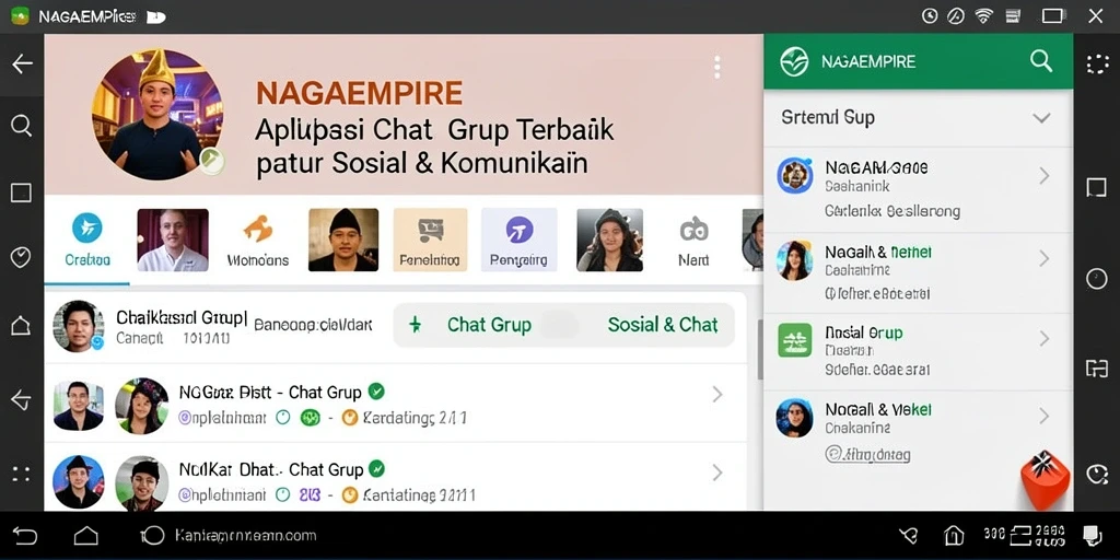 Antarmuka NAGAEMPIRE yang menarik untuk Chat Grup.