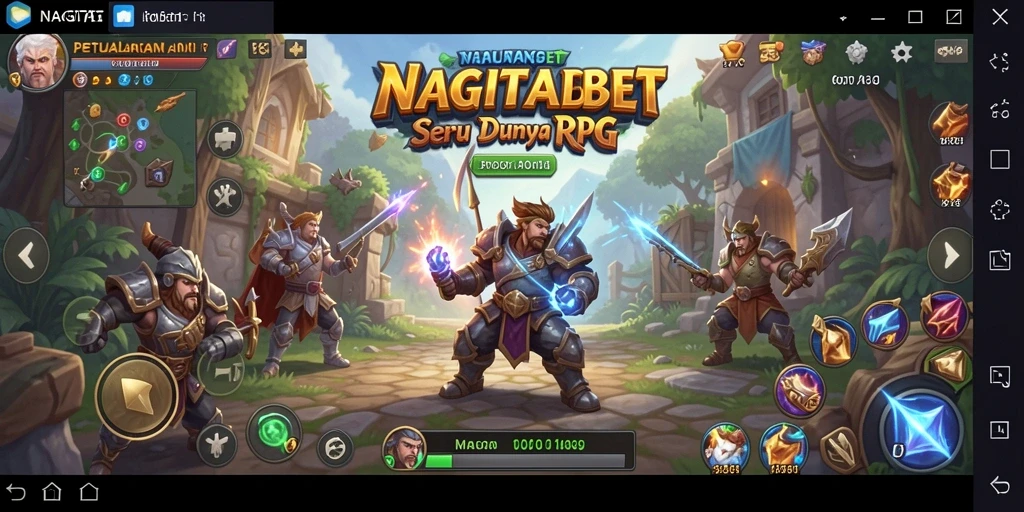 Antarmuka NAGITABET menampilkan karakter RPG yang menarik dan penuh aksi.