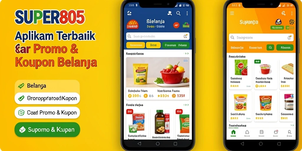 Antarmuka pengguna SUPER805 yang sederhana dan menarik untuk promo & kupon.